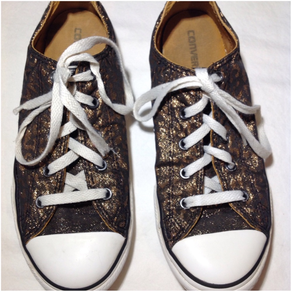 Junior Gold Shimmering Converse All Star Shoes